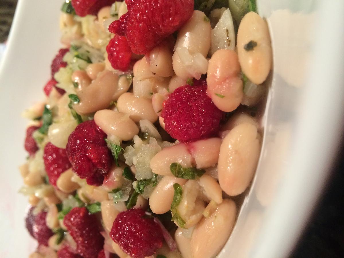 Navy Beans in Raspberry Vinaigrette