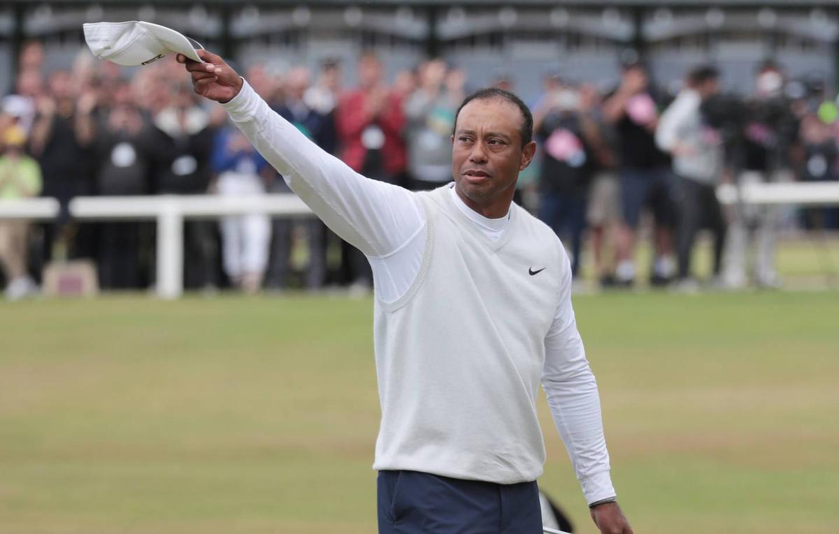 Tiger Woods in tears as he bids farewell to St Andrews at the Open Championship