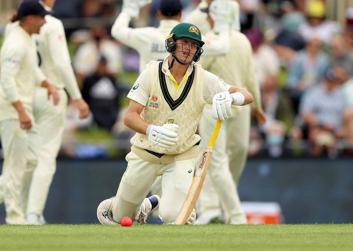 Australia's Marnus Labuschagne left sprawled on pitch after bizarre Ashes dismissal