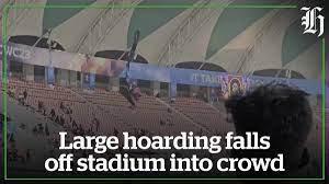Part of stadium roof falls on fans during Australia-Sri Lanka clash