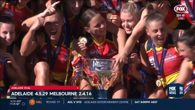 Best f***ing feeling': Crows complete dynasty with THIRD AFLW flag after ousting Daisy's Dees