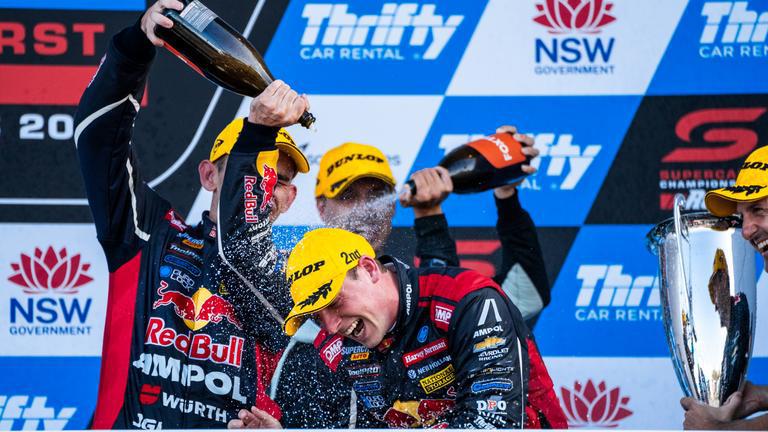 Red Bull reign supreme with one-two in opening Supercars race as rogue tyre causes historic first