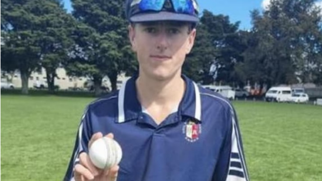 Matt Rowe bowls the perfect over in Palmerston North v Rotorua schoolboy cricket match