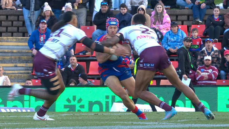 Ponga puts foot on the pedal after THREE head knocks as hat-trick hero downs Manly