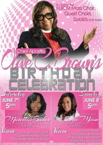 Birthday Celebration for Chief Apostle Olive C. Brown