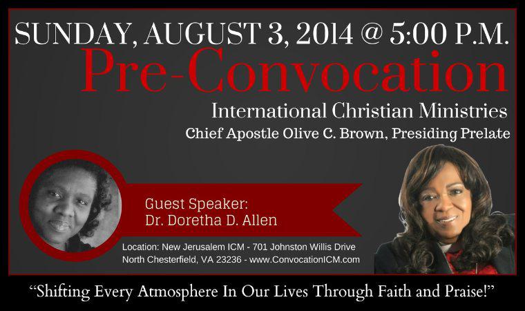 Pre-Convocation - Sunday, August 3, 2014