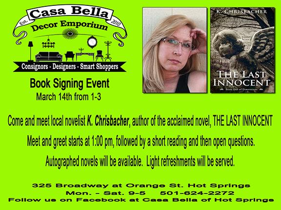 Book Signing with author, K. Chrisbacher