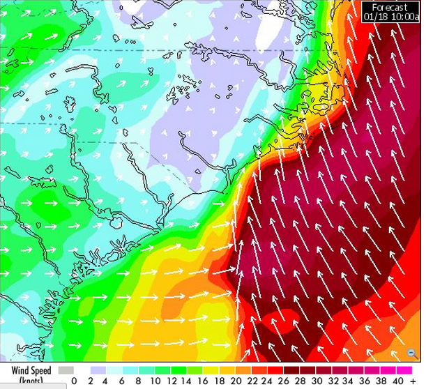 Hatteras Surf And Wind Report 1/17/2015