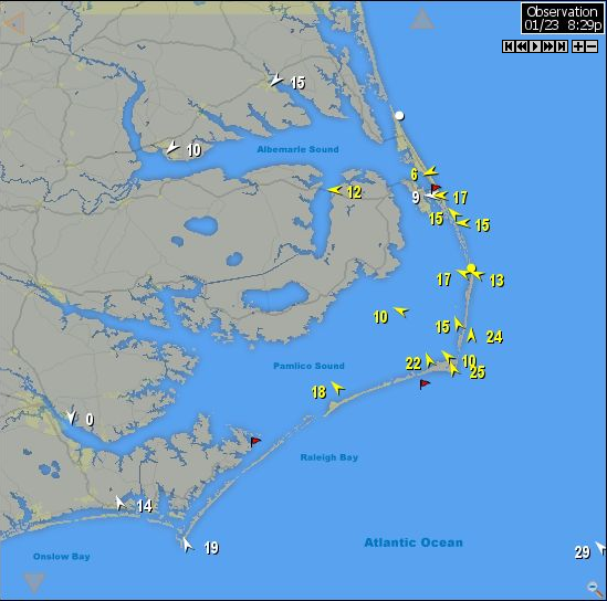 Hatteras Surf And Wind Report 1/23/2015