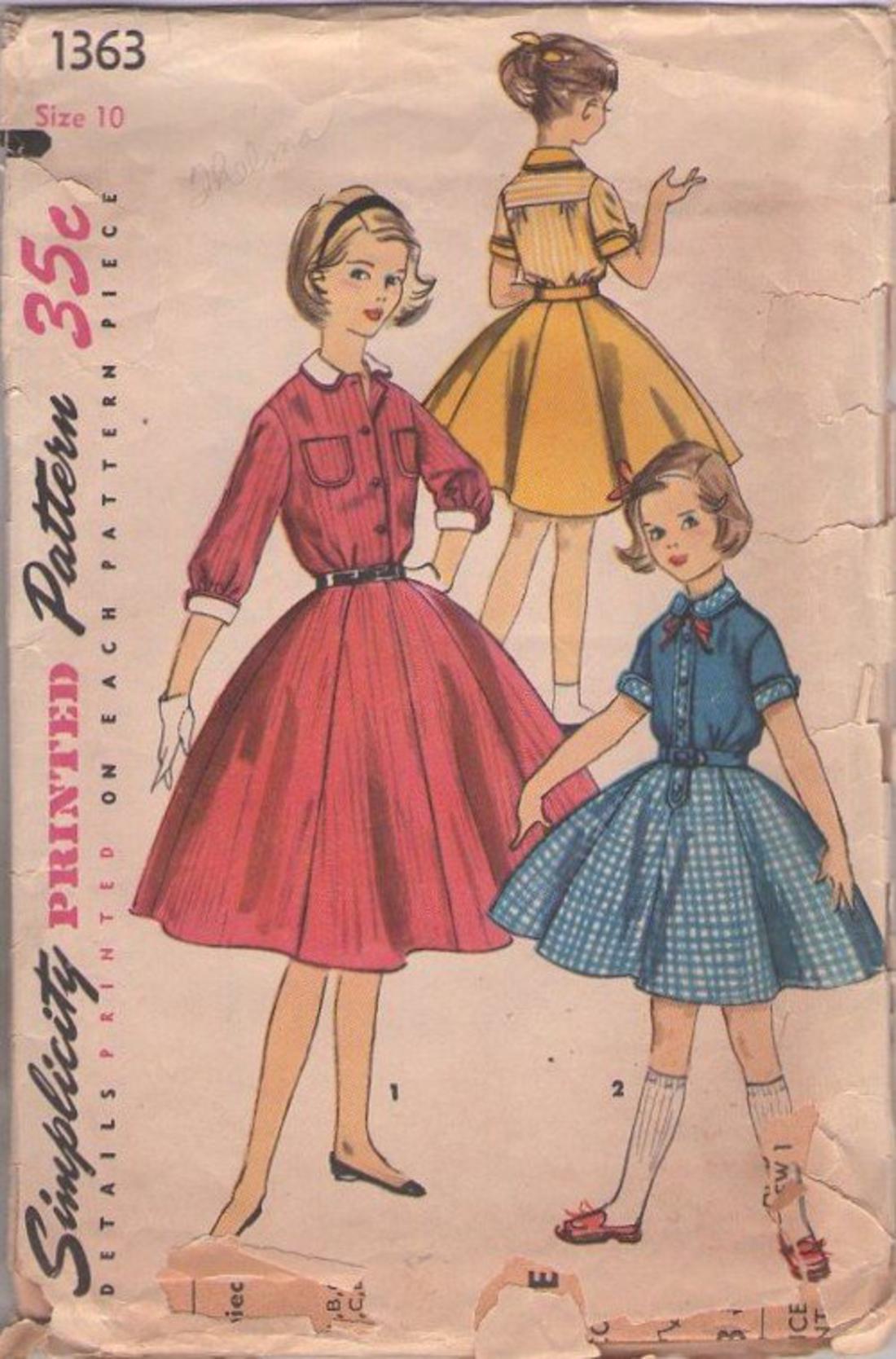 MOMSPatterns Vintage Sewing Patterns - Simplicity 1363 Vintage 50's ...