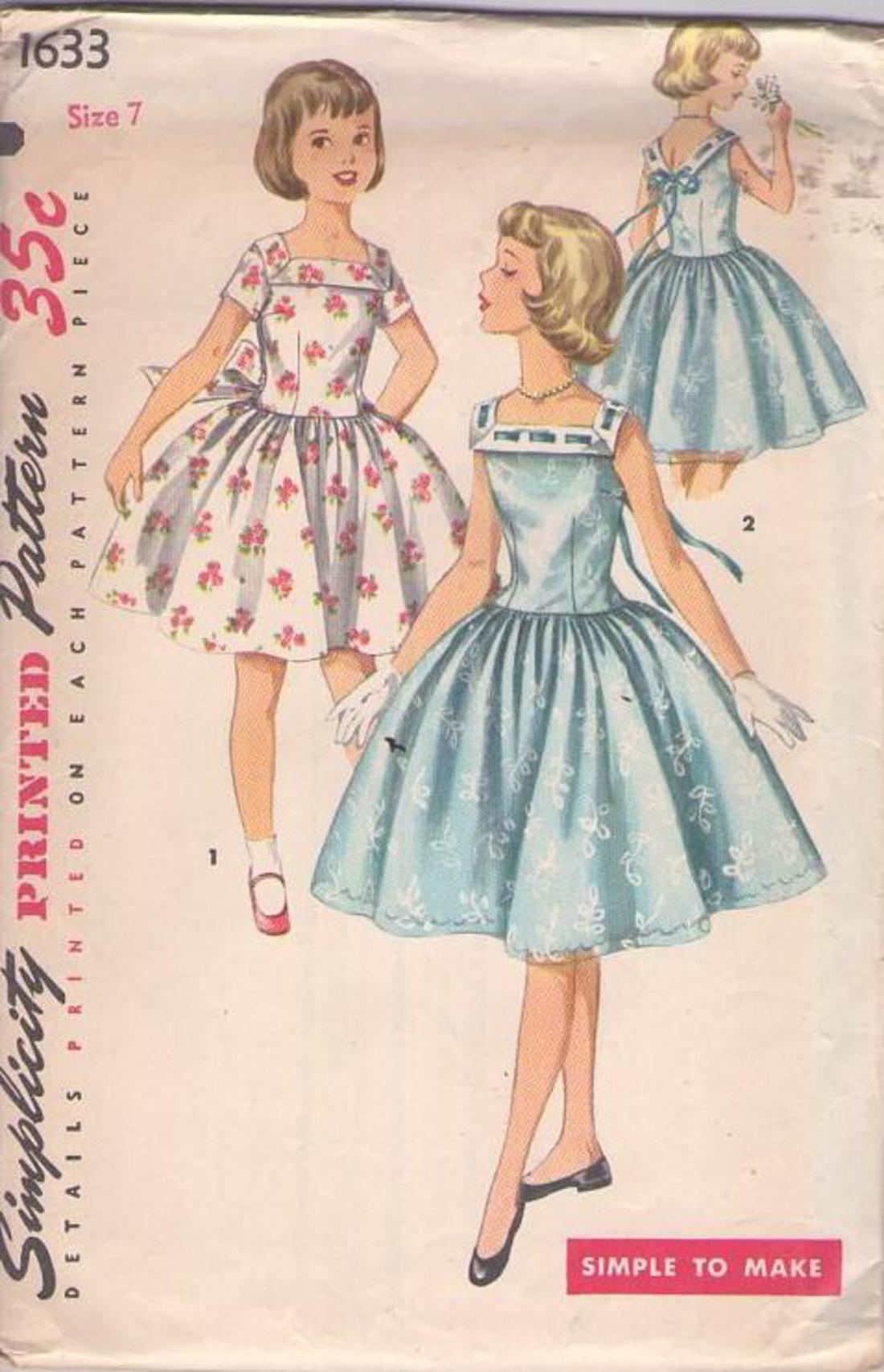 MOMSPatterns Vintage Sewing Patterns - Simplicity 1633 Vintage 50's ...