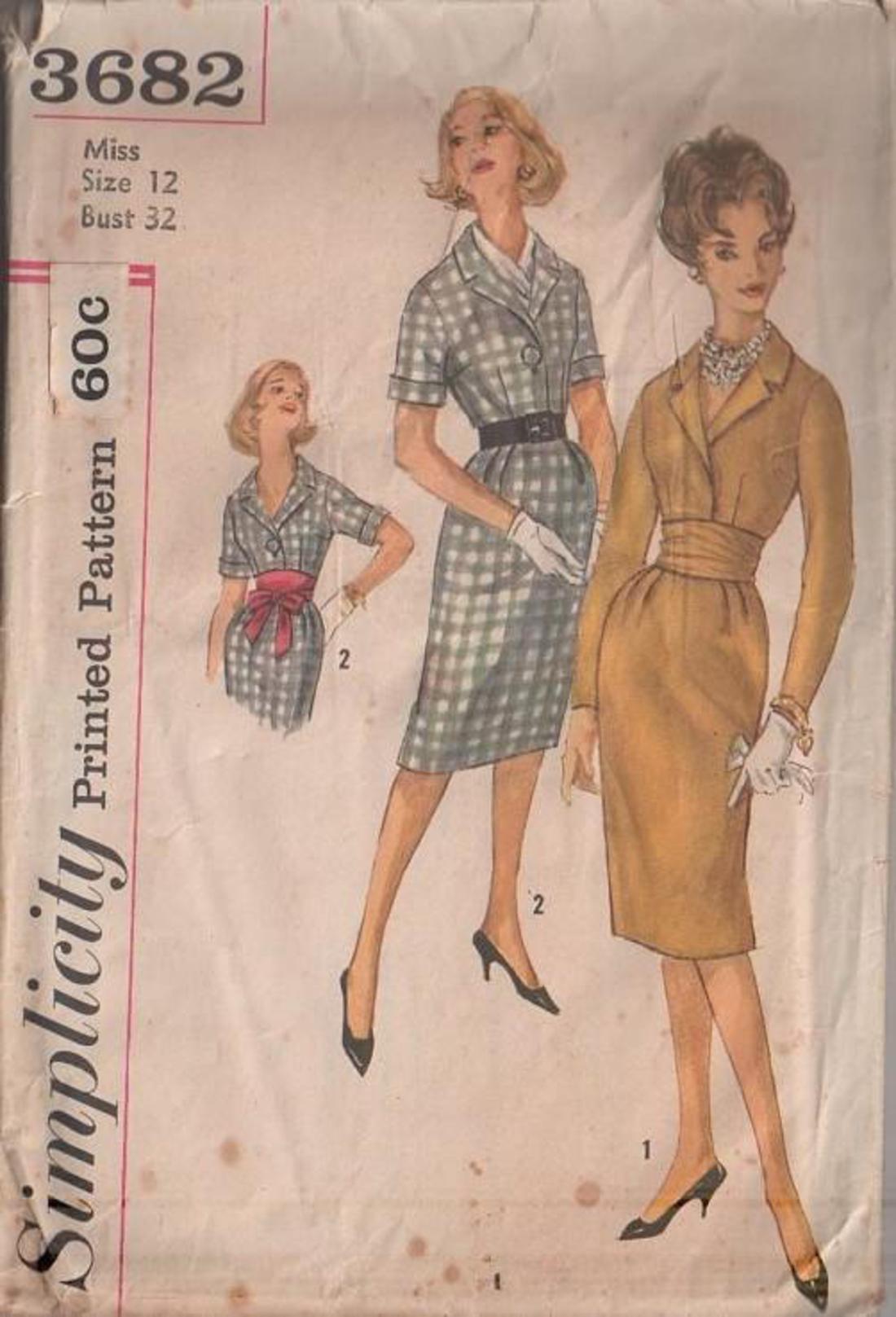 MOMSPatterns Vintage Sewing Patterns - Simplicity 3682 Vintage 60's ...