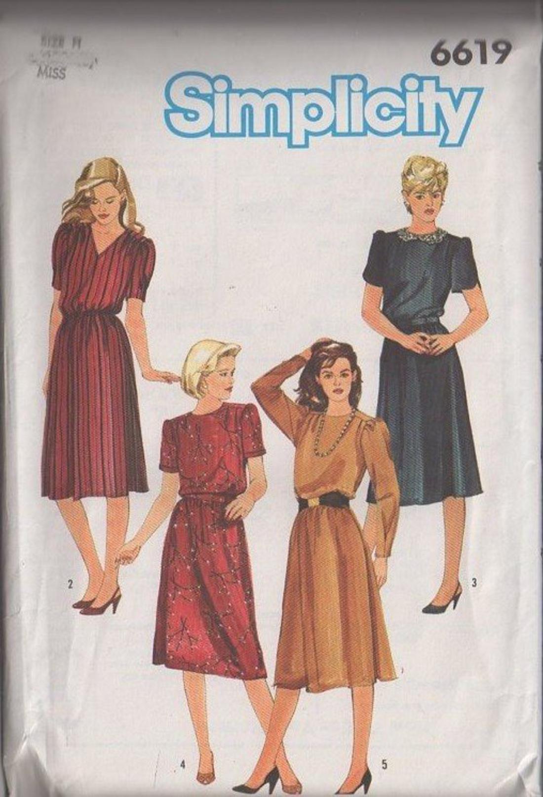 MOMSPatterns Vintage Sewing Patterns - Simplicity 6619 Vintage 80's ...