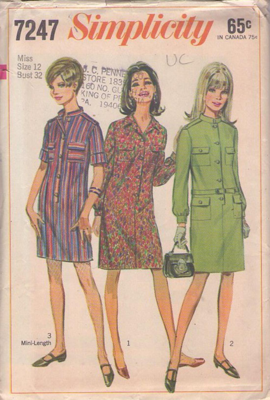 MOMSPatterns Vintage Sewing Patterns - Simplicity 7247 Vintage 60's ...