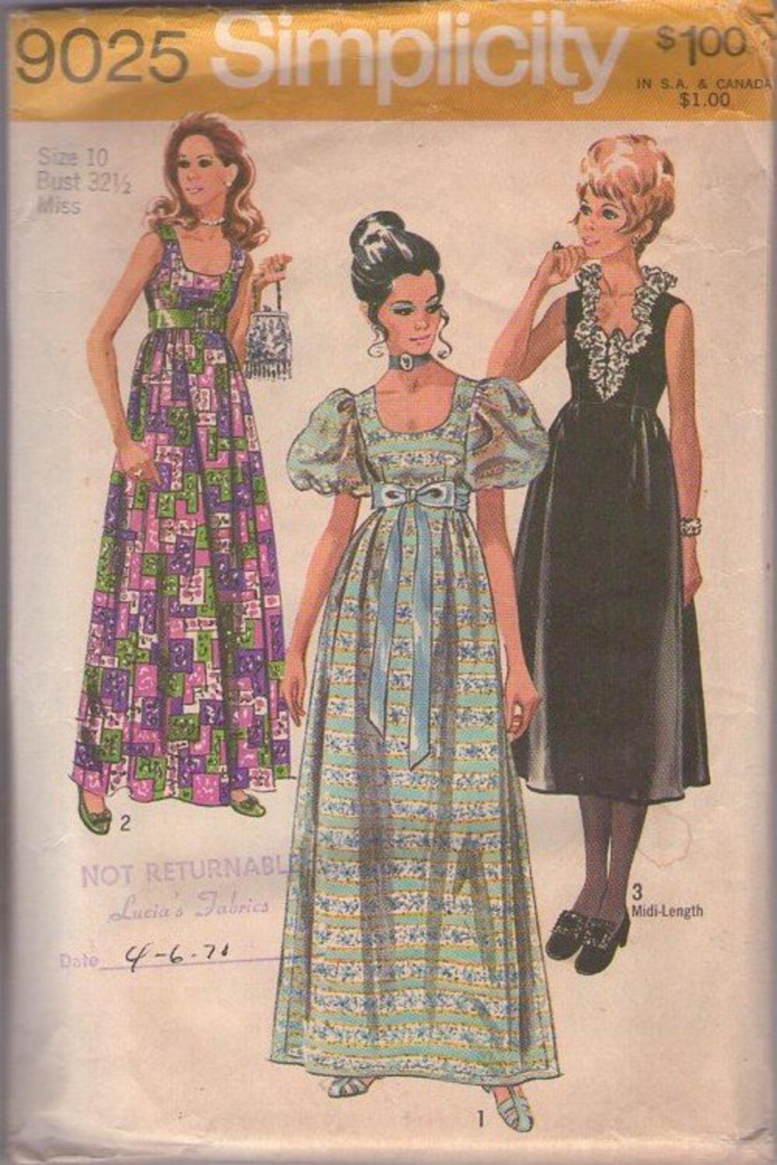 MOMSPatterns Vintage Sewing Patterns - Simplicity 9025 Vintage