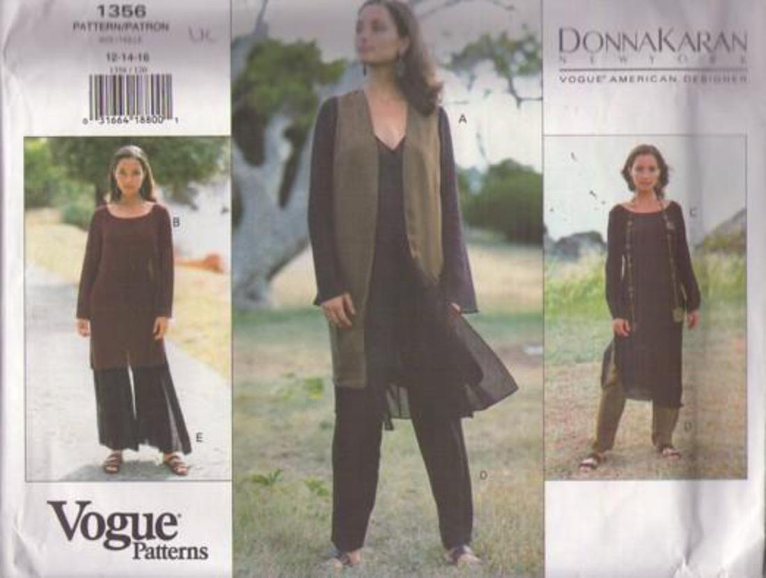 Vintage 90s Womens Vogue Donna Karan Designer Sewing Patterns 