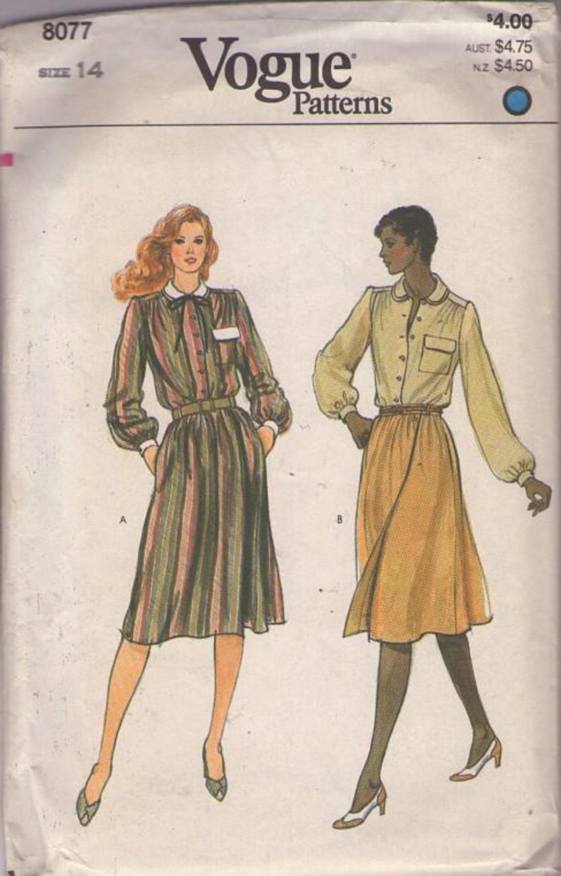 MOMSPatterns Vintage Sewing Patterns - Vogue 8077 Vintage 80's Sewing ...