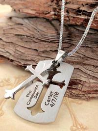 Engraved First Communion Heart Necklace