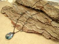 Vintaj brass leaf sparrow necklace
