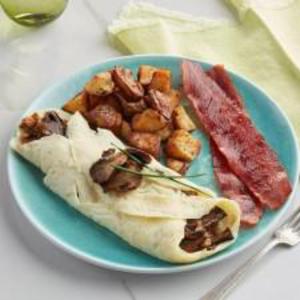 Egg White Omelette With Turkey Sausage And Mushrooms