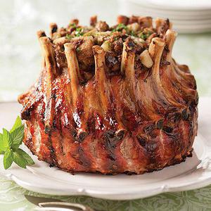 Stuffed Pork Crown Roast Holiday Dinner