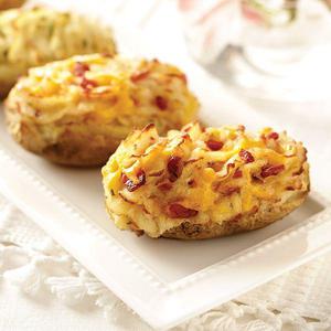 Bacon and Cheddar Twice Baked Potatoes