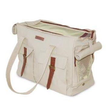 dogo roomy white buckle tote dog carrier