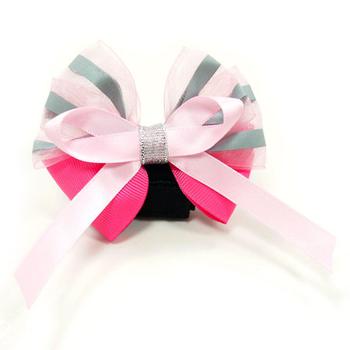 EasyBOW pink girl dog collar bowtie
