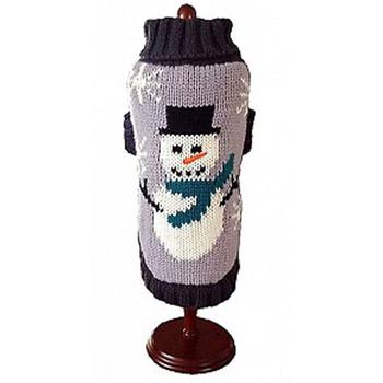 dallas dog knit dog sweater with Frosty the Snowman 