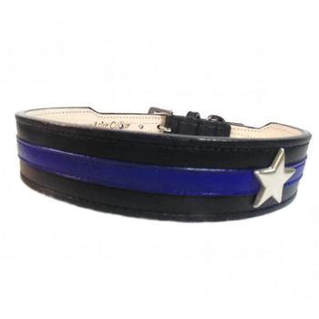 thin blue line dog collar with star