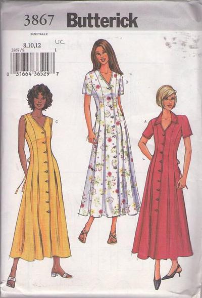 MOMSPatterns Vintage Sewing Patterns - Butterick 3867 Retro 2003 Sewing ...