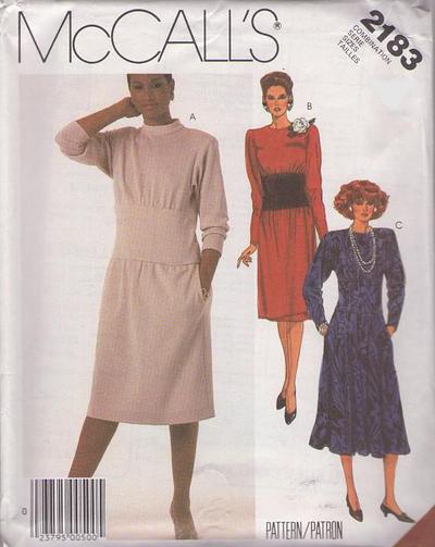 MOMSPatterns Vintage Sewing Patterns - McCall's 2183 Vintage 80's ...