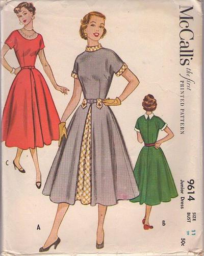 MOMSPatterns Vintage Sewing Patterns - McCall's 9614 Vintage 50's ...