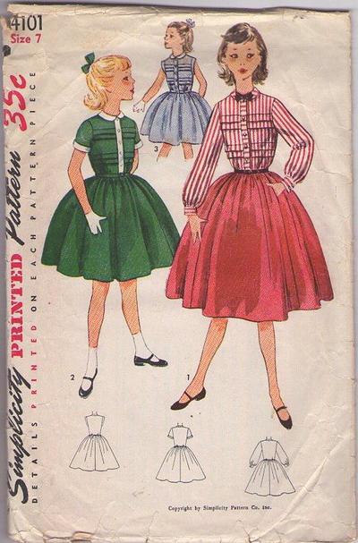 MOMSPatterns Vintage Sewing Patterns - Simplicity 4101 Vintage 50's ...