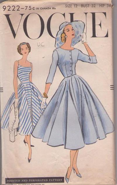 MOMSPatterns Vintage Sewing Patterns - Vogue 9222 Vintage 50's Sewing ...