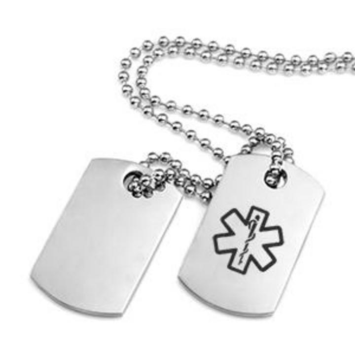 Sa5145 Small Stainless Steel Double Tag Medical Id Necklace Medical Id Store