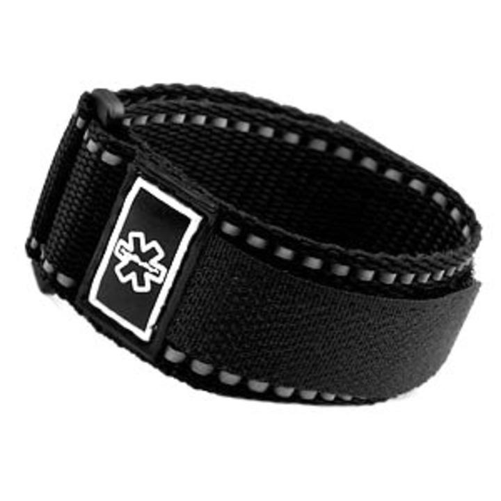Black and white medical ID bands